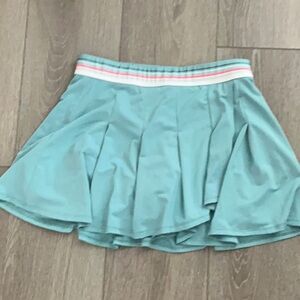 Lucky in Love Aqua Skater Skirt with Striped Waistband